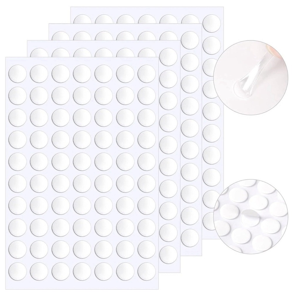 1152 Pcs Double Sided Sticky Dots Tape‎ Removable Round Putty Clear 1/2 Inch
